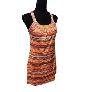 PrAna Womens Striped Halter Sundress Orange & Purple Cotton/Blend Size S